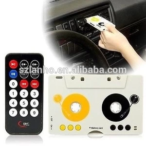2016 wholesale Car Tape Cassette SD MMC MP3 Player Adapter Kit with Remote Control easy