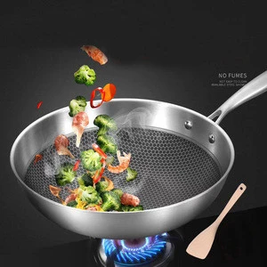 2018 new tri-ply etching physical honeycomb nonstick cookware