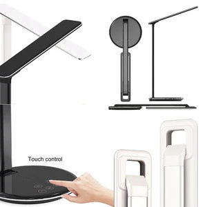 2019 design led desk lamp with wireless charging pad LED Table Lamp Folding LED desk lamp custom logo wireless charger