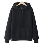 2020 casual hooded pullover thick and velvet solid color all-match loose womens sweater