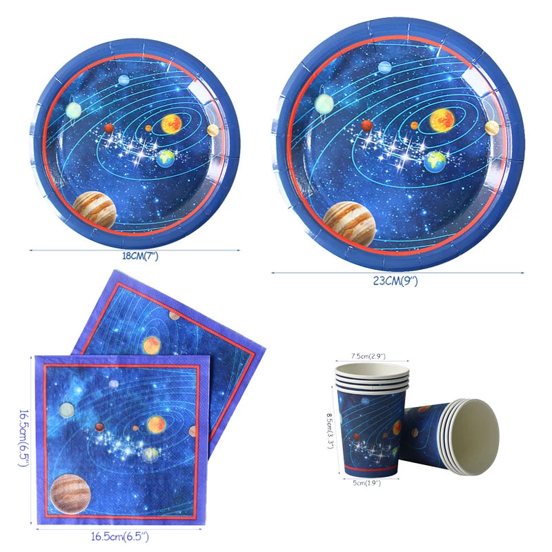 2020 disposable tableware set kids birthday party star universe theme party supplies