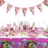 2020 new girls pink unicorn theme kids birthdays party decoration supplies for baby shower party