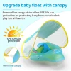 2021 Factory OEM New Upgrade Inflatable Swimming Baby Float With Canopy Kids Swimming Waist Trainer Swim Ring Baby Float