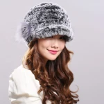 2021 Factory Wholesale Cheap Hat Winter Warm Korean Fashion Rex Rabbit Hair Knitted Ladies Flower Ear Cap