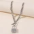 Import 2021 New fashion Diamond Rhinestone Lock shape necklace and chains from China