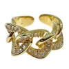 2021 new trendy open ring with diamond personalized design rings female couple ring jewelry