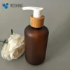 250ML Frosting Brown PET Empty Bamboo Shampoo Bottle