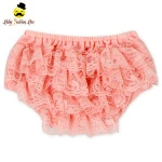 2Pcs/Set Newborn Baby Underwear+ Headband Set Plain White Lace Baby Ruffle Bloomers