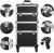 Import 3-in-1 tool case wheels tool Organizer Makeup Beauty Nail Case Cosmetics tool Trolley Bag Box for Nail Stuff Black from China