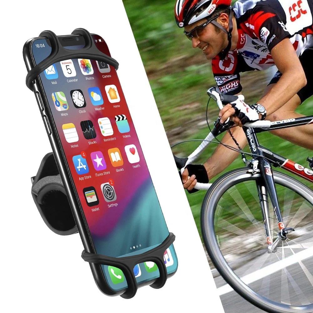 360 Degree wholesale waterproof silicone stand support mobile bike holder soporte celular bicicleta for bicycle phone mount