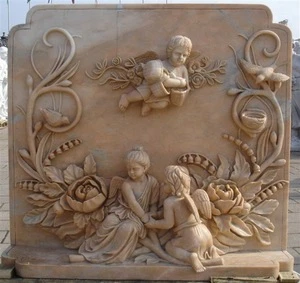 3D Art decorative wall carving figure sculpture natural marble stone relief