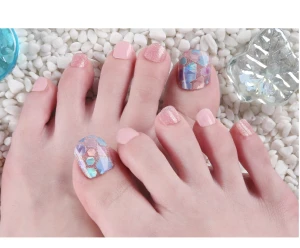 3D Gel toe nail sticker - Pastel Mother of Pearl Made in Korea OEM available