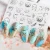 Import 4 Pcs/Set lady paper animal Nail Art Decor Face Nail Decals Water Black Leaf Sliders Gel Polish abstract nail sticker for girls from China