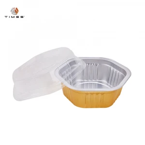 400ml Ready Meal Sea food Fruits Packaging Hexagon Aluminum Foil Food Container