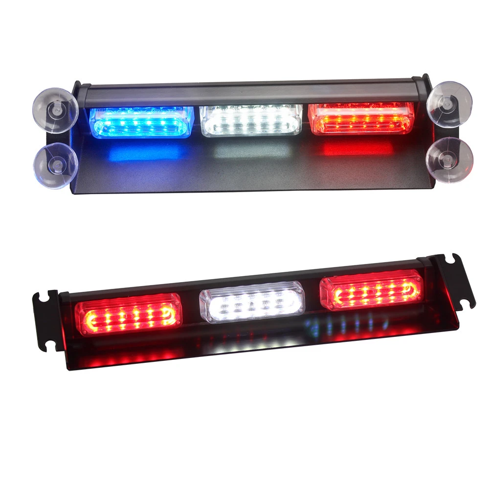 4*3 white amber white LED Visor Dash Deck Light Emergency Strobe Lights for Firefighter Police Emergency Vehicle