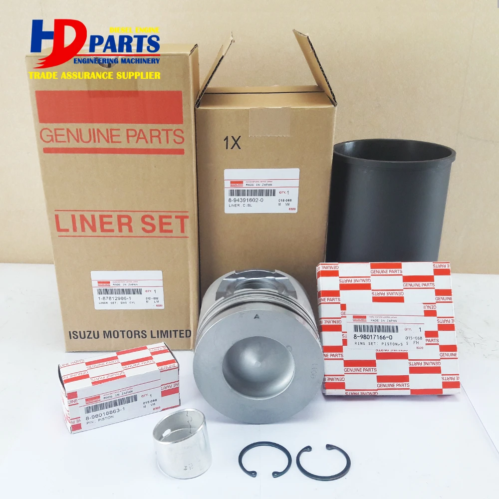 4HK1 6HK1 Direct Injection Piston Cylinder Liner Repair Kit For ISUZU Original Engine Parts (one cylinder)