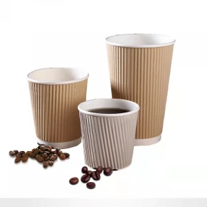 4oz 8oz 12oz 16oz Factory directly sale logo printed ripple wall paper cup for coffee