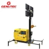 5 Meters Mobile Lighting Tower with LED Light 4X100W Night Scan Light Tower Diesel Generator 5kw