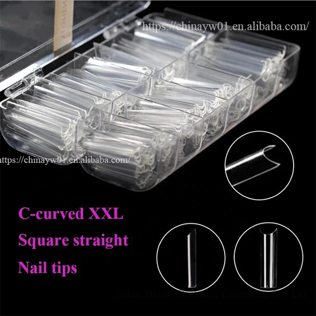 500 Pieces/bag of Extended Nails Natural White Transparent French Manicure Artificial Nail Art Acrylic Nail Tool Tips In 10 Size