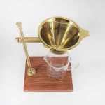 600ml Reusable Stainless Steel Cone Coffee Dripper Double Layer Mesh Filter pour over coffee maker with copper adjustable frame