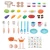 Import 68PCS Kitchen Toys Kids Noodle Machine Food Menu Board Accessories Set Pretend toy from China