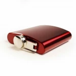 6OZ Stainless Steel  Hip Flask with red painting
