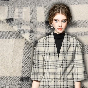 75D polyester yarn fashion winter interlock jacquard fleece fabric for Coat and Jacket
