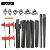 7pcs High Hardness Lathe Boring Bar Turning Tool Holder 10mm with Wrenches 7pcs DCMT CCMT Carbide Inserts tool