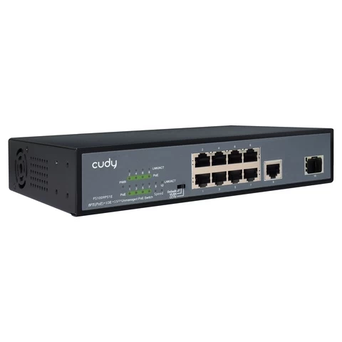 8-Port 10/100M PoE+ Switch with 1 Combo SFP Port , CCTV Mode, 120W internal
