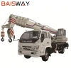8 ton truck crane with spiral drill,telescopic boom truck mounted crane