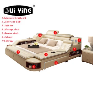 A626 modern bed with storage massage functions multifunctional bed sets