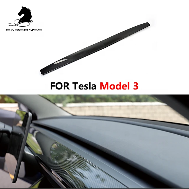 ABS Watertransfer Carbon Interior Trims Dashboard Cover For Tesla Model 3 Accessories