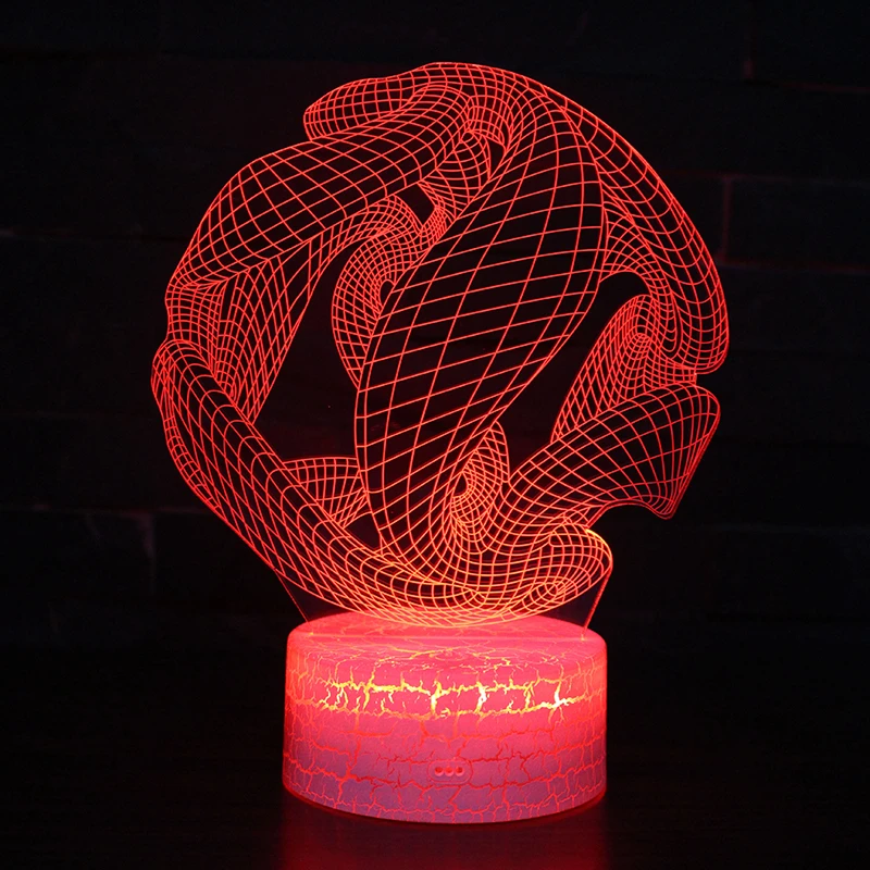 Acrylic 3D Led Light Optical Illusion Lamp Multi-Colored 3D Lighting Fixture