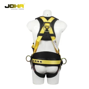 Adjustable fall protection personal protective equipment in full body safety harness