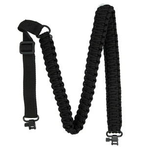 Adjustable Paracord Rifle Gun Sling Strap With Swivels All Black Tactical Hunting Gun Accessories