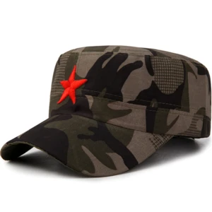Adult Outdoor Cotton Flat Top Peaked Camouflage Army Military Corps Baseball Cap