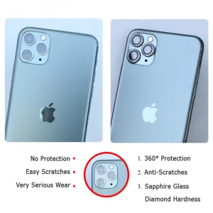 Amazon best selling anti-scratches sapphire camera lens cover ring screen protector for iphone 11 back film lens protector