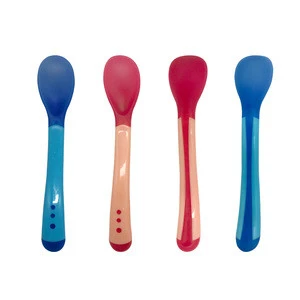 Amazon Colorful Temperature-sensing Silicone Baby Spoon and Fork