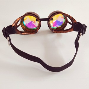 Amazon Hotselling vintage steam punk kaleidoscope glasses rainbow diamond custom kaleidoscope glasses