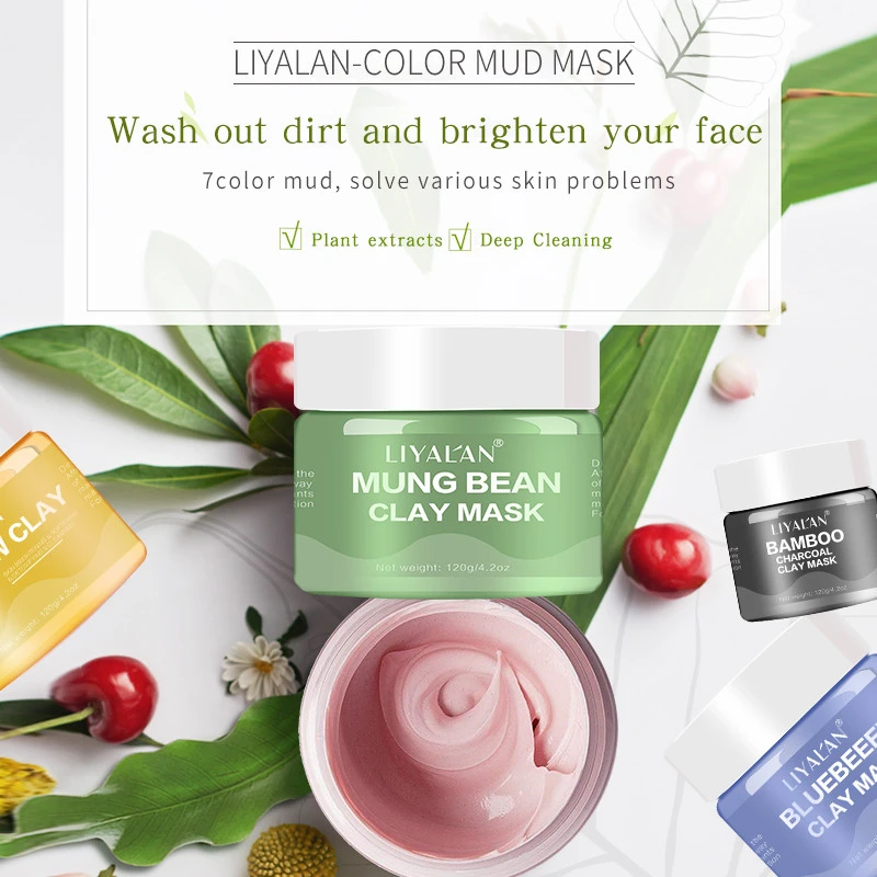 Amazon Sellers Custom Beauty Facial Detox Clean Kaolin Green Tea Avocado Charcoal Vitamin c White Pink Blue Clay Mud Mask
