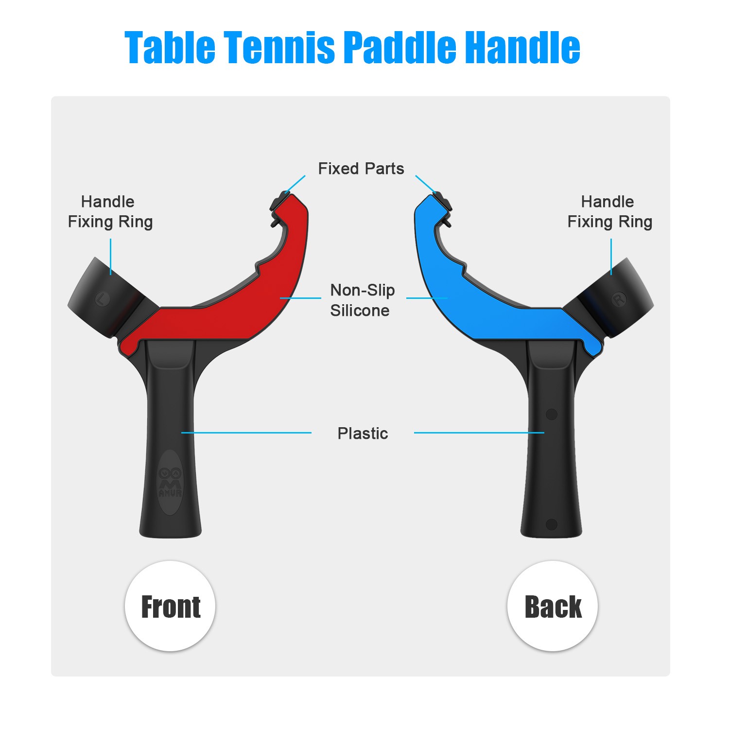 AMVR Table Tennis Paddle Grip Handle for Oculus Quest 2 Touch Controllers Playing Eleven Table Tennis VR Game