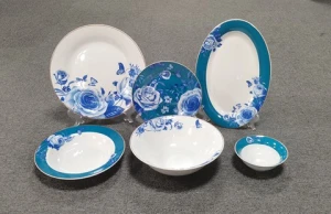 Antique Chinese Custom Luxury Fine Bone China Dinner Plate Set  Porcelain Dinnerware Set