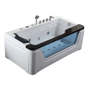 AOWO waterfall whirlpool bathtub jakuzzy glass massage spa hydro bathtub 2 sided skirt bathtub  hot tubs with pillow