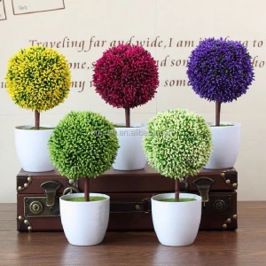 artificial small potted plant Baby Tree Potted Artificial Plastic Plants Lifelike grass Home Garden Decor