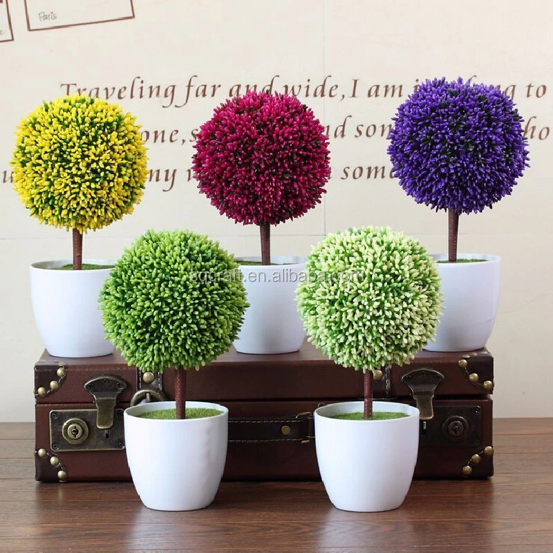 artificial small potted plant Baby Tree Potted Artificial Plastic Plants Lifelike grass Home Garden Decor
