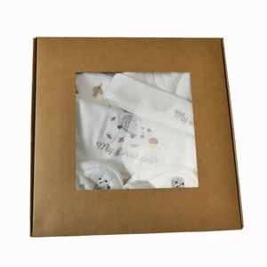 Baby gift set 100% cotton cap bib booties blanket newborn clothing set