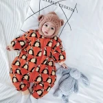 Baby sleeping bag winter thickening baby one-piece pajamas newborn split leg sleeping bag