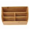 Bamboo Desk Supplies Organizer with 5 Compartments