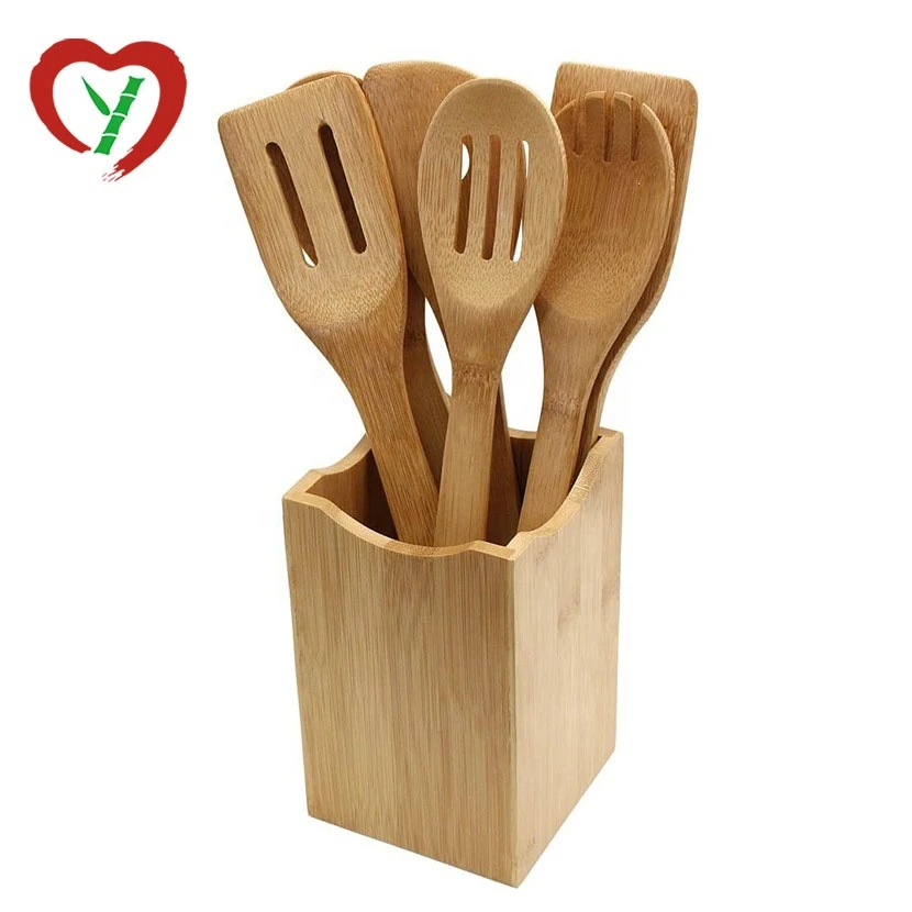 Bamboo Kitchen Utensils Accessories Spoon Spatula Cookware Sets 6 Styles