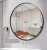 Import Bath gold floor decorative fogless round metal frame copper free silver mirror from China
